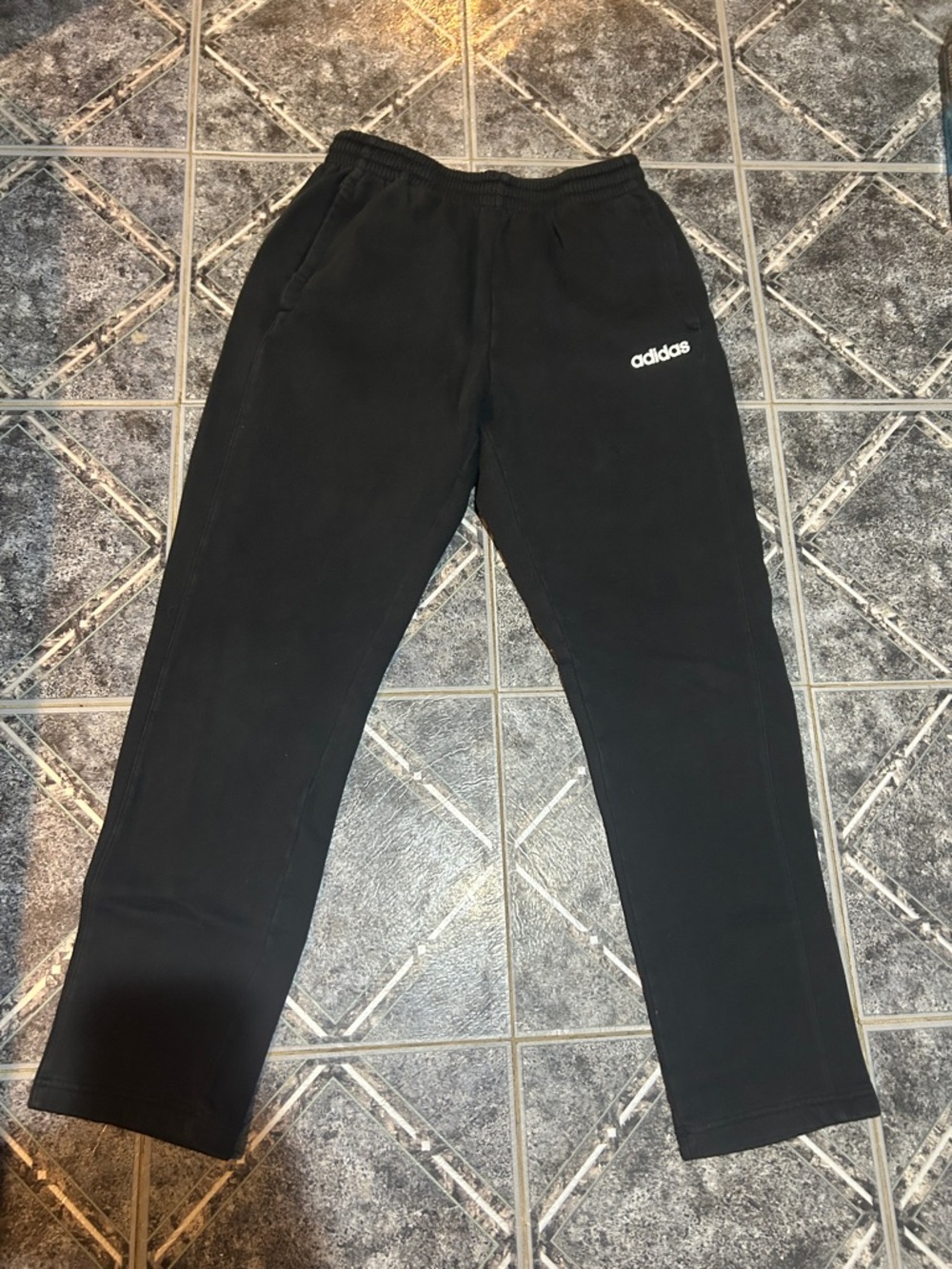 adidas Black Sweat Joggers with White Logo